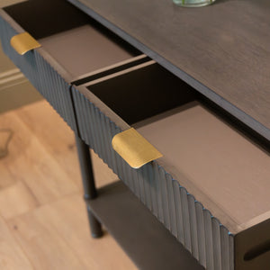 Tara Lane Harman 2 Drawer Console Table - Dark Charcoal Grey | TL6609