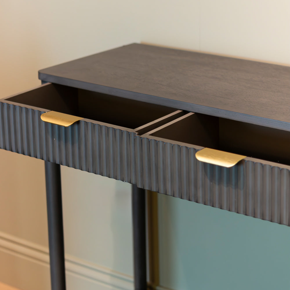 Tara Lane Harman 3 Drawer Console Table - Dark Charcoal Grey | TL6610