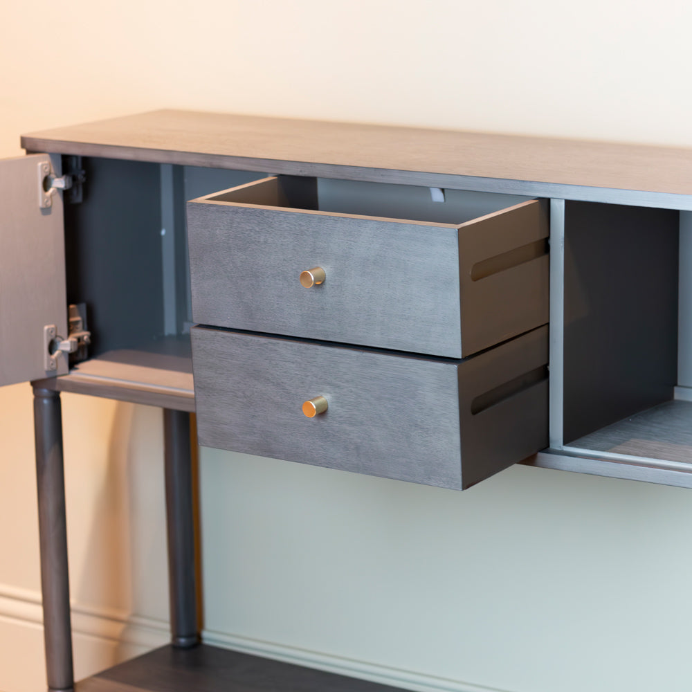 Tara Lane Harman 2 Door 2 Drawer Console Table - Dark Charcoal Grey | TL6612