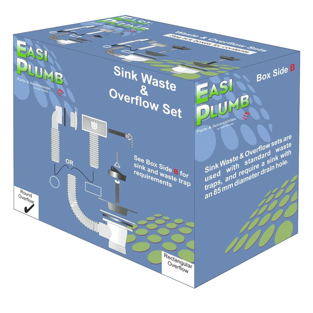 Easi Plumb 1 1/2" PVC Sink Wast Kit with Round Overflow | EPFSW2PC