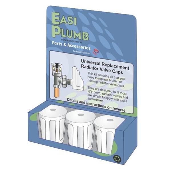 Easi Plumb 3 Piece White Universal Replacement Radiator Valve Cap Set | EPRRH