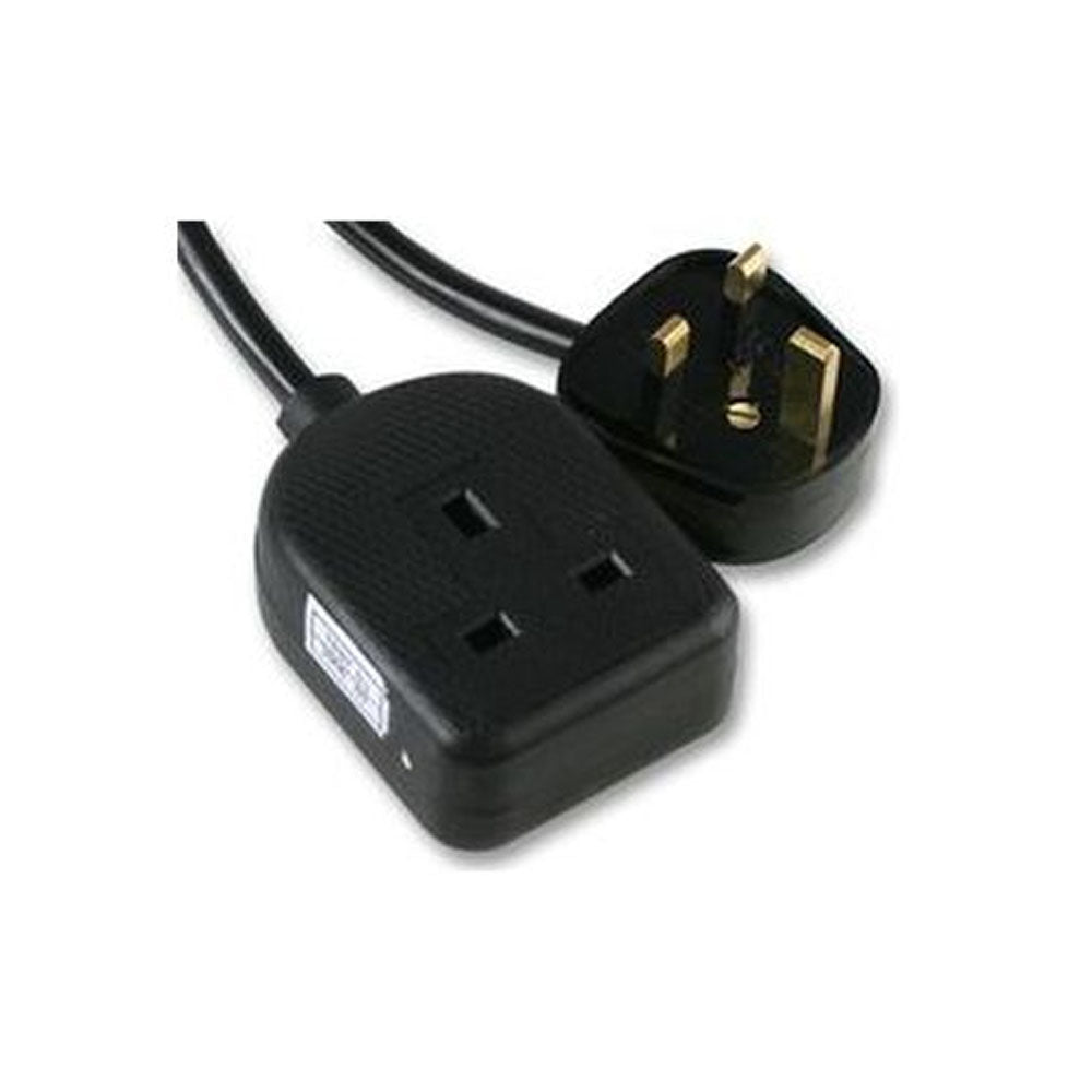 Powermaster 1 Gang Black Rubber Trailing Socket | 1738-04
