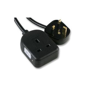 Powermaster 1 Gang Black Rubber Trailing Socket | 1738-04