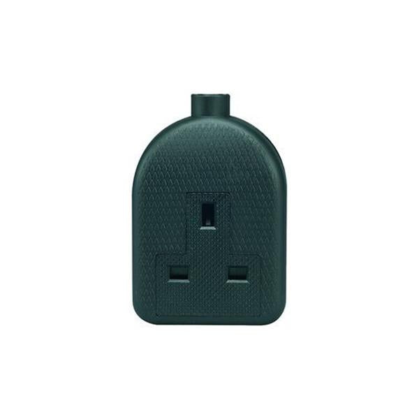 Powermaster 1 Gang Black Rubber Trailing Socket | 1738-04