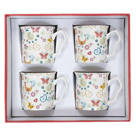 Shannonbridge Pottery Funky Hen 4 Piece Mug Set
