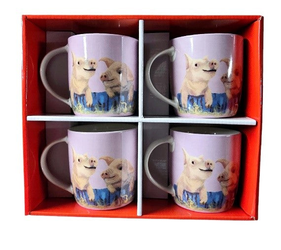 Shannonbridge Pottery Pig 4 Piece Mug Set