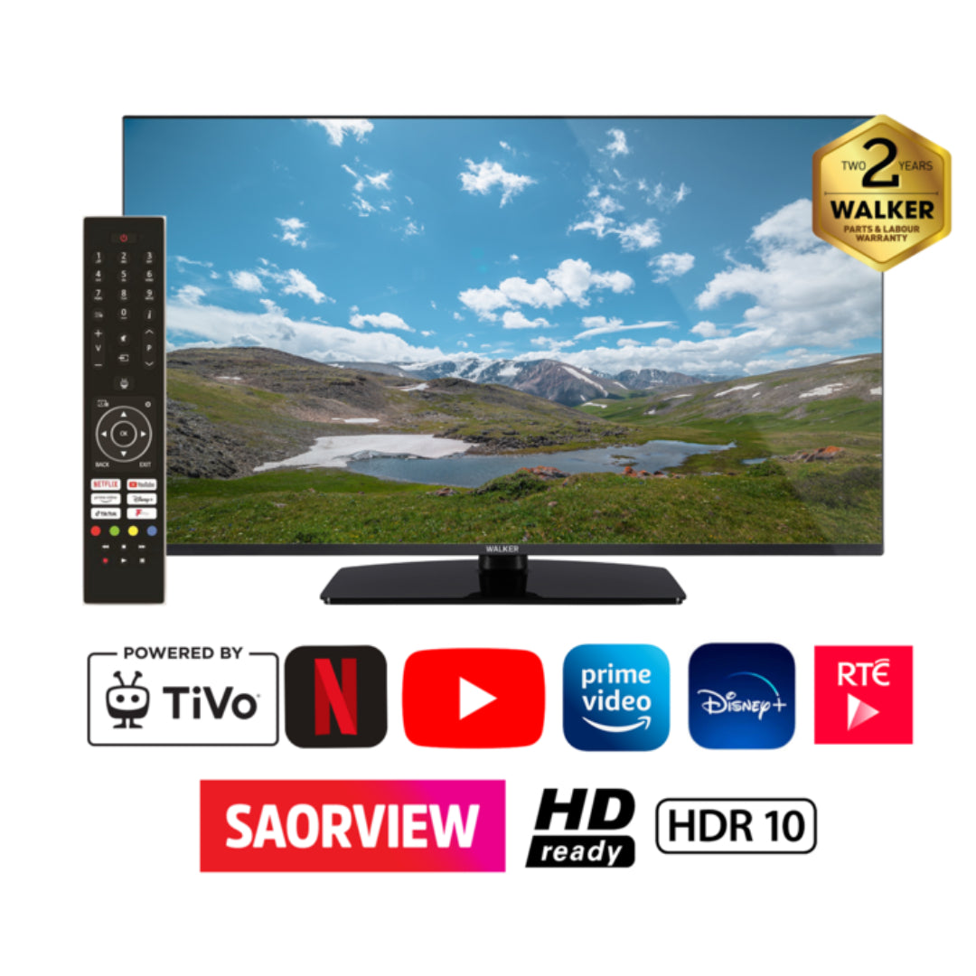 Walker 32 inch HD Ready Smart TV with Tivo - Black | WPS32241HDBK