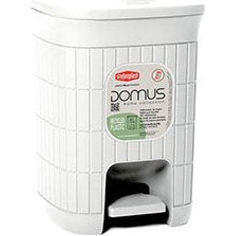 Domus Small Pedal Bin Dustbin 6 Litre - White | 55463