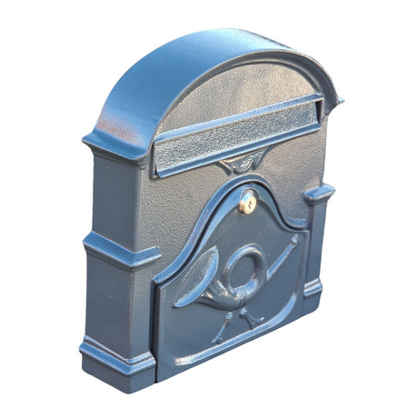 Paprika The Al Small Cast Aluminium Letterbox Postbox - Anthracite Antique Grey