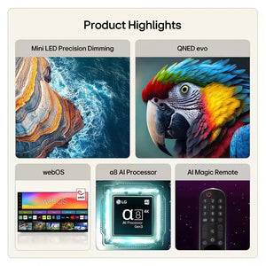 LG QNED86 55 Inch Mini LED Evo AI 4K Ultra HD Smart TV (2026) | 55QNED86B6B.AEI