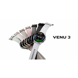 Garmin Venu 3 Stainless Steel Bezel Silicone Band - Whitestone | 49-GAR-010-02784-00