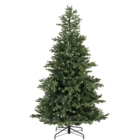 Everlands 8ft 2.4m Geneva Fir artificial Christmas tree with dense green foliage and metal stand on white background