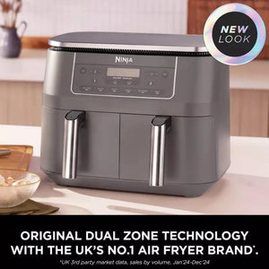 Ninja Dual Zone Air Fryer 7.6L 2400W - All Black | DZ300UK