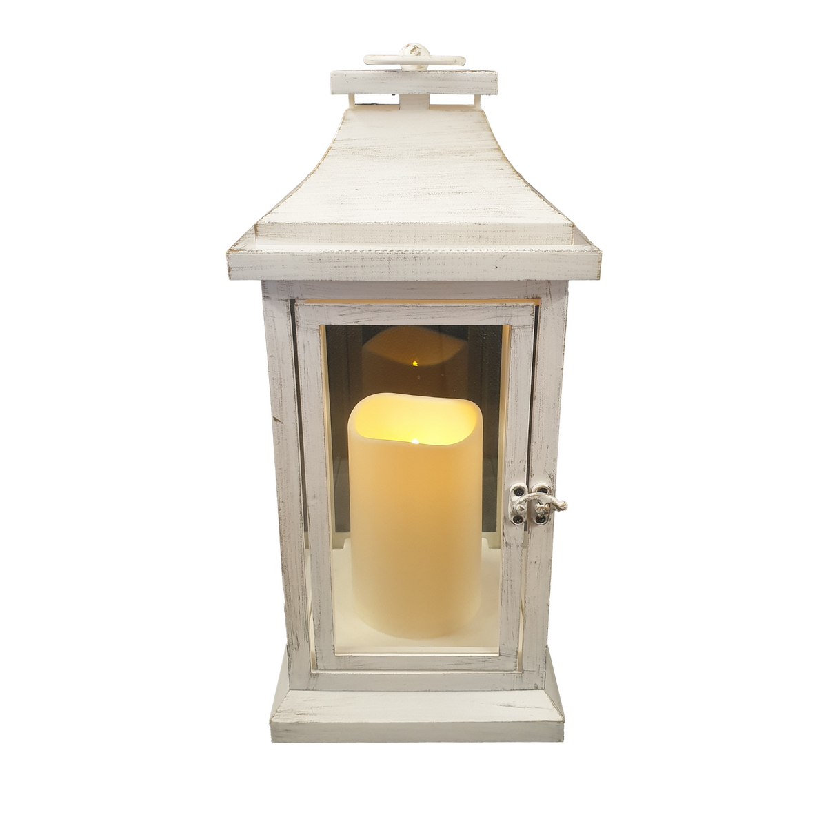 WGP Outdoor Lantern with Candle on Timer - White | 6112W
