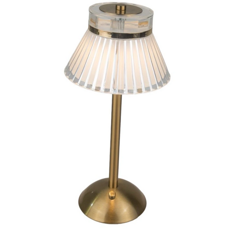 Macquillan Rechargeable 33cm LED Table Lamp with Acrylic Shade - Gold | MQL1514