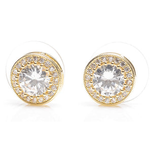 Newgrange Living Large White Stone Earrings - Gold | 600325P