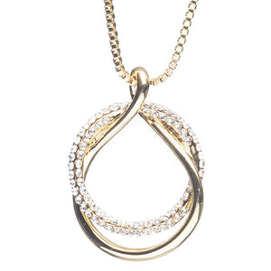 Newgrange Living Diamante Loop Pendant - Gold | 600327P