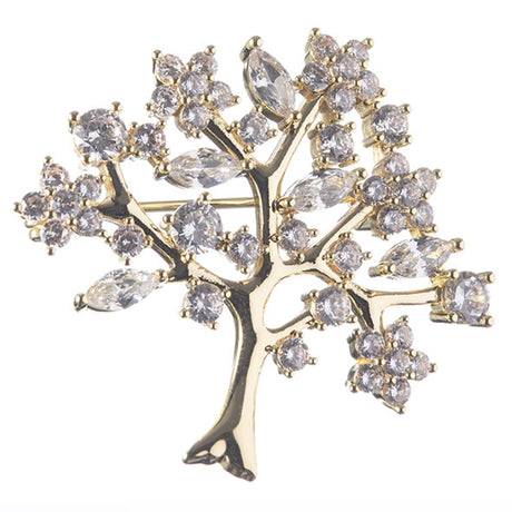Newgrange Living Tree of Life Brooch - Gold | 600330P