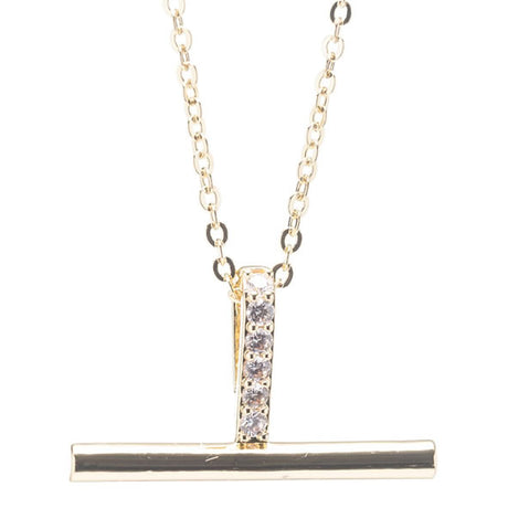 Newgrange Living T Bar Pendant - Gold