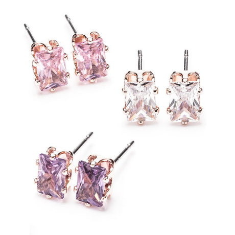 Newgrange Living Multi Diamond Earrings Set of 3 - Rose Gold