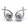 Newgrange Living Cross Diamond Earrings Pair - Silver