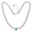 Newgrange Living Green Stone Diamond Surround Pendant - Silver