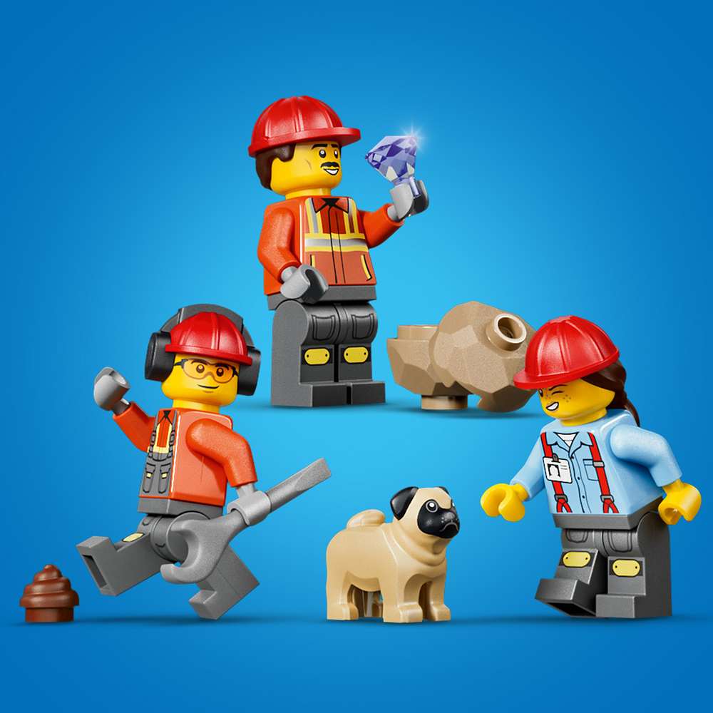 LEGO City Dump Truck & Front End Loader 60494 - close-up detail of the finished build. 1132 pieces. Ages 8+.