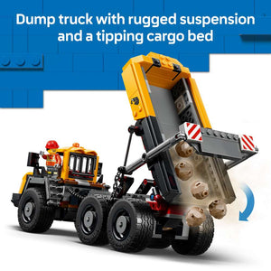 LEGO City Dump Truck & Front End Loader 60494 - captioned product view. 1132 pieces. Ages 8+.
