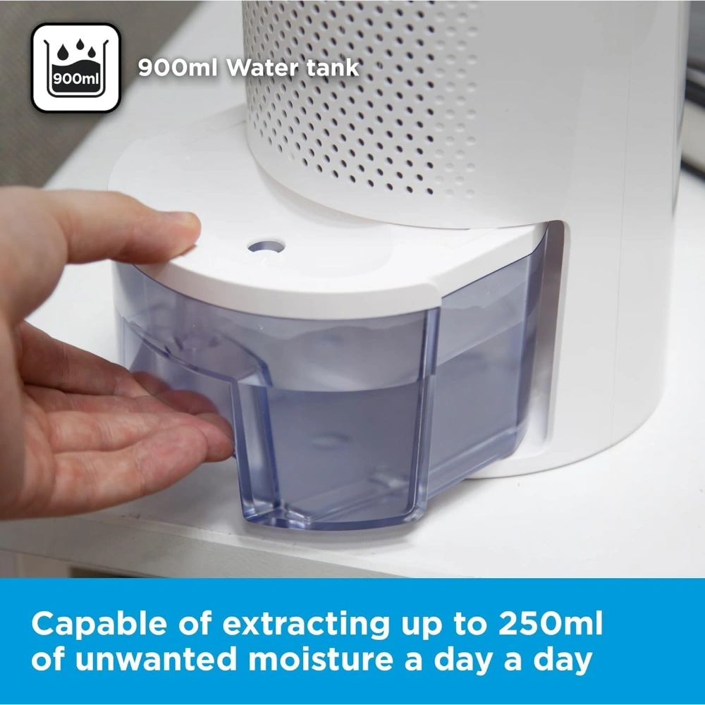 Black & Decker 900ml Portable Mini Dehumidifier - White | BXEH60001GB-B