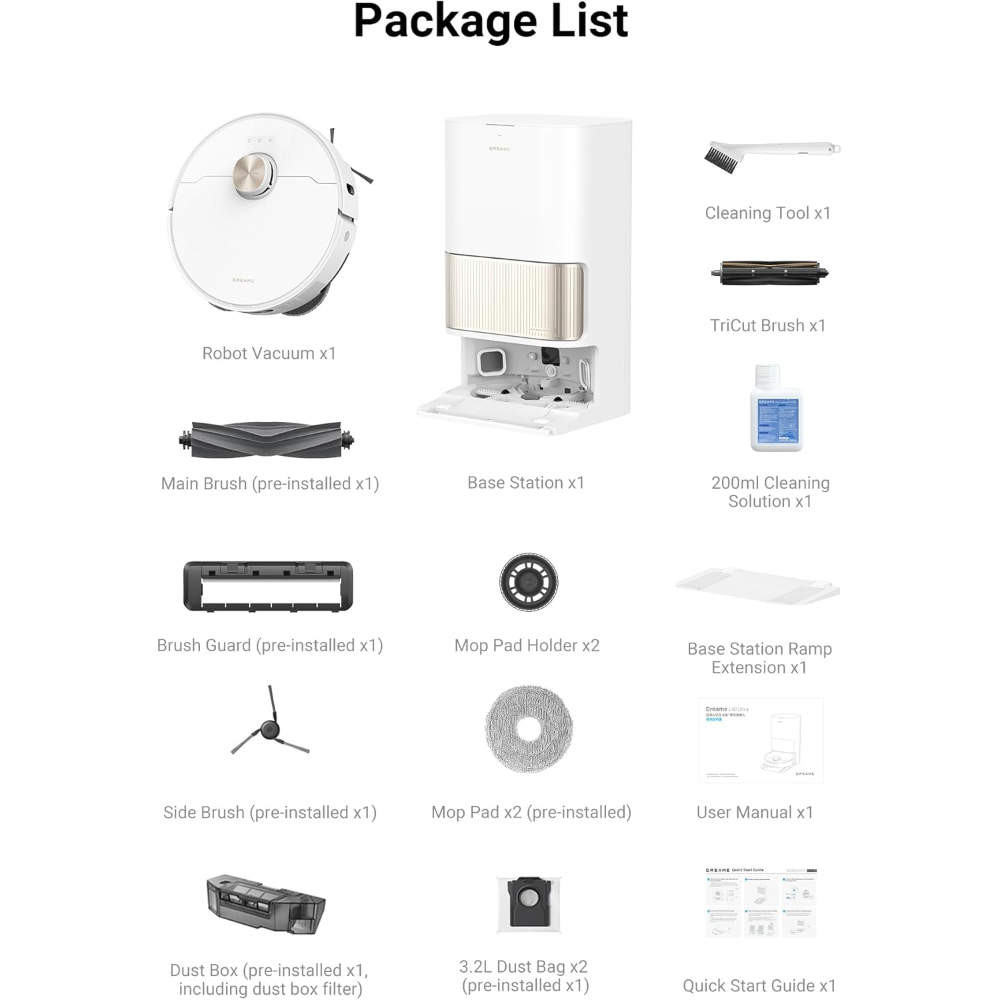 Dreame L40 Ultra Robot Vacuum Robotic Vac and Mop with Self-Cleaning and Auto-Empty | RLX53SE