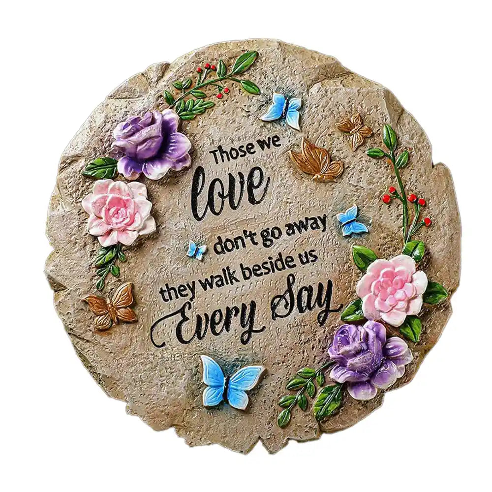 WGP Memorial Stone Decor Plaque with Butterflys and Flowers | 6206