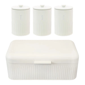Blackmoor Tea Coffee Sugar and Bread Bin Set - Ivory | 62829