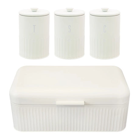 Blackmoor Tea Coffee Sugar and Bread Bin Set - Ivory | 62829