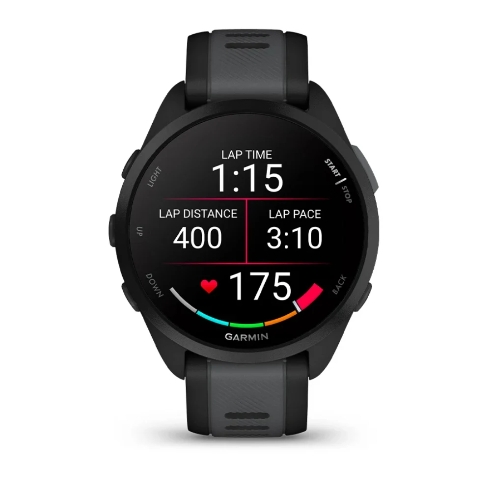 Garmin Forerunner 165 Music Smart Watch - Black and Slate Grey | 49-GAR-010-02863-30