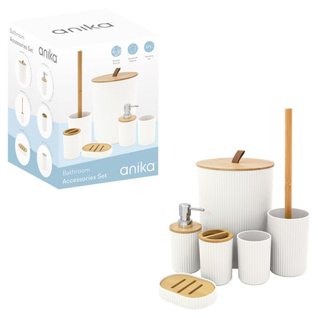 Anika Bathroom Accessory Set 6 Piece - White | 66639