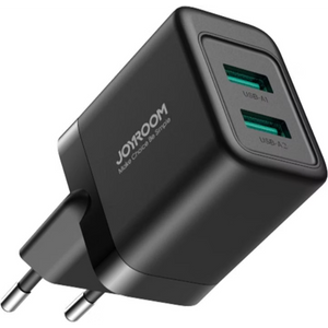 Joyroom 12w Dual Port USB A Charger Plug - Black | HL-TCN01B