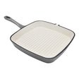 Blackmoor grey cast iron square griddle pan with ridged cooking surface and long handle, 23.5cm