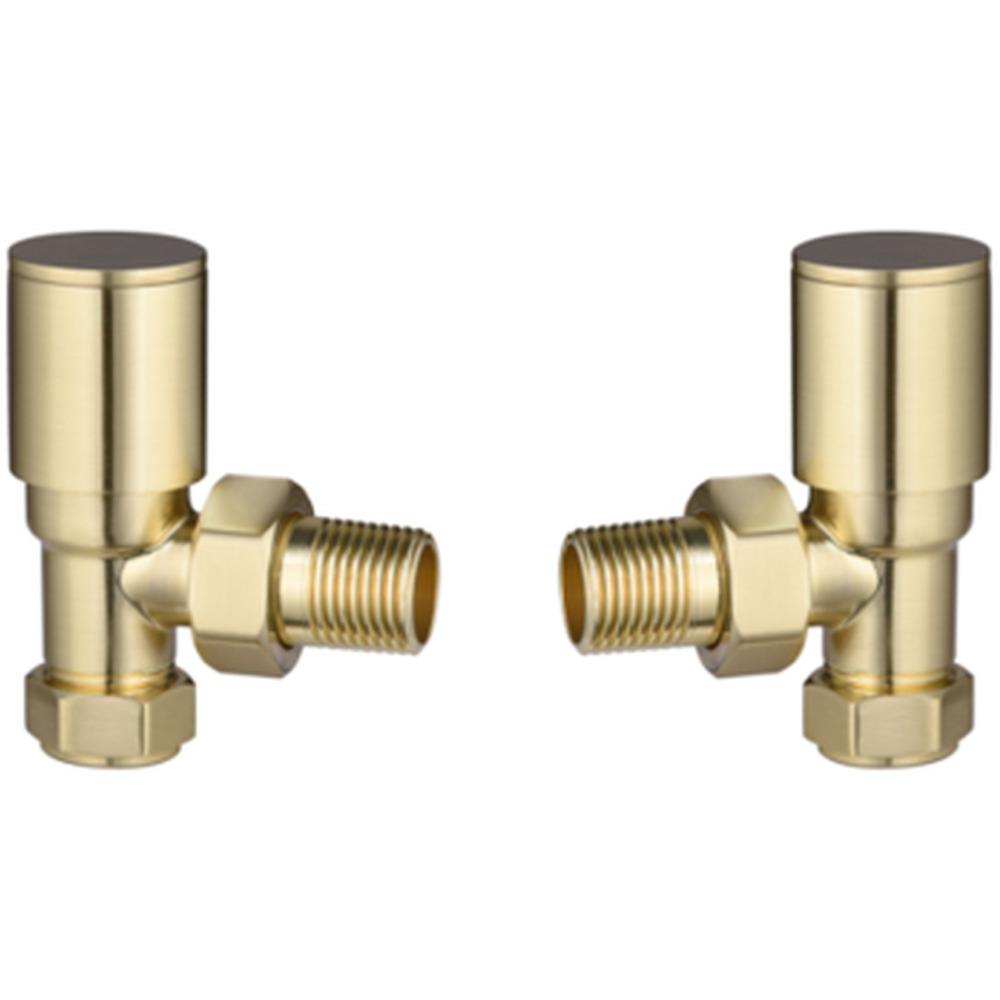 Angle Radiator Valves Tailored Round Angle Rad Radiator Valves - Brushed Brass | 151788 – Heavins