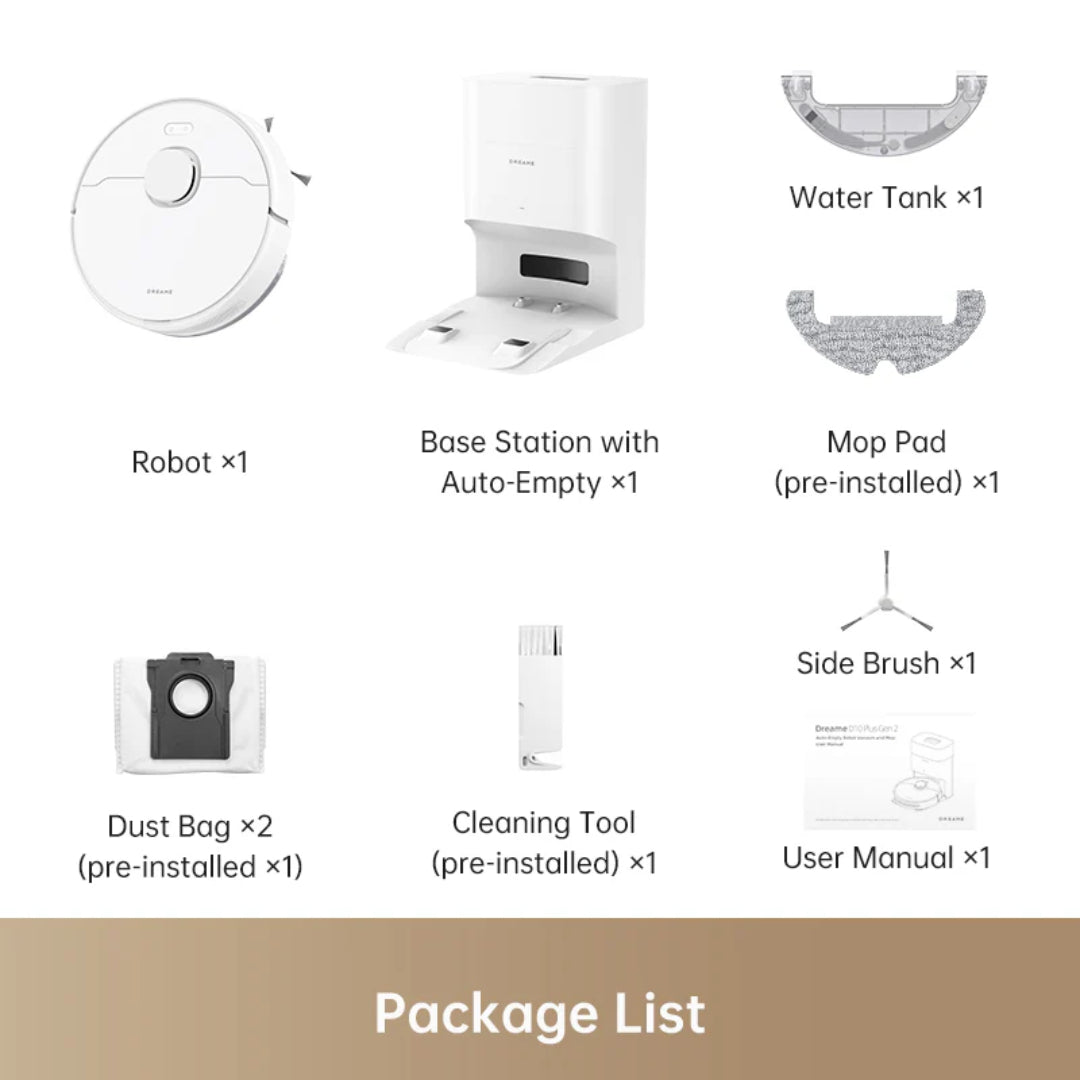 Dreame D10 Plus Gen 2 Robot Vacuum Robotic Vac - White | RLD32GD