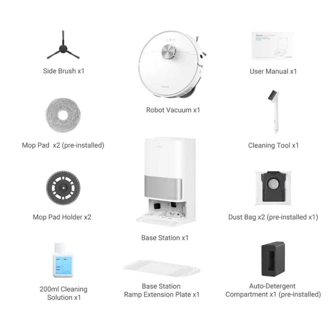Dreame L10s Ultra Gen2 Robot Vacuum Robotic Vac and Mop - White | RLL32SE