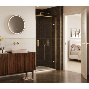 Merlyn 6 Series Sleek Hinge Door | Chrome. Matt Black, Brushed Brass, Brushed Gunmetal, Brushed Nickel | 760mm to 1000mm