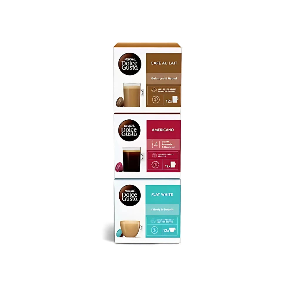 Delonghi Nescafe Dolce Gusto Piccolo XS POD Coffee Machine Bundle Deal - Black | EDG210.B+3COFF