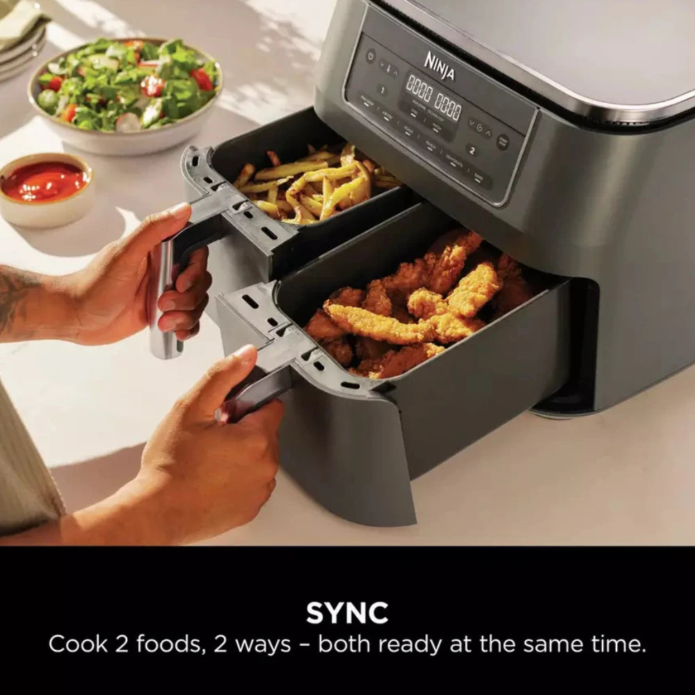 Ninja Dual Zone Air Fryer 7.6L 2400W - All Black | DZ300UK
