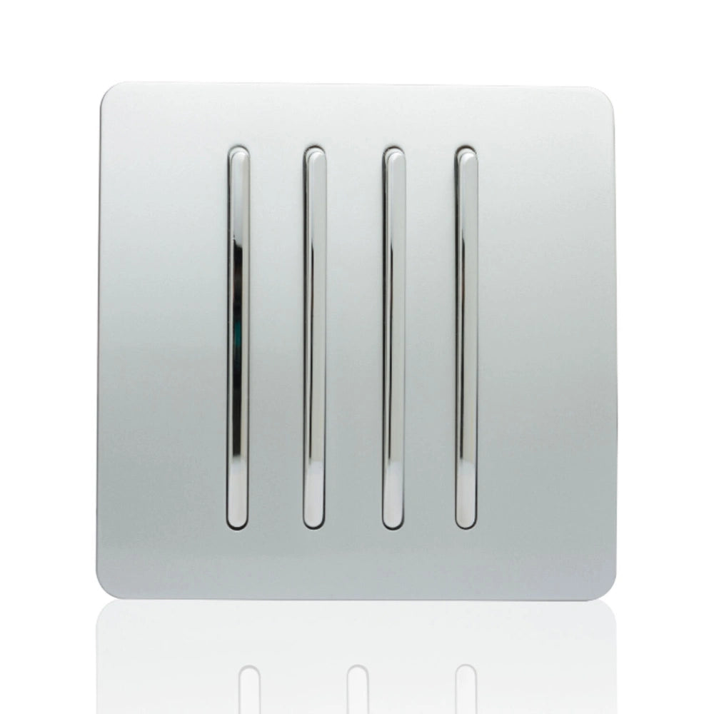 Trendi 4 Gang 2 Way Switch - Silver | 9100-76