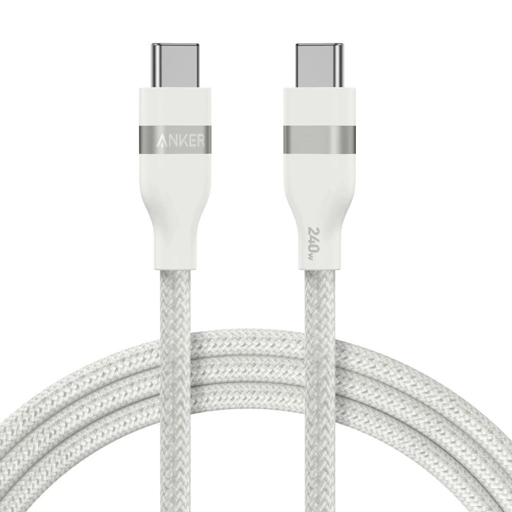 Anker USB C to USB C Charging Cable Braided 240W - White | A82E2H21