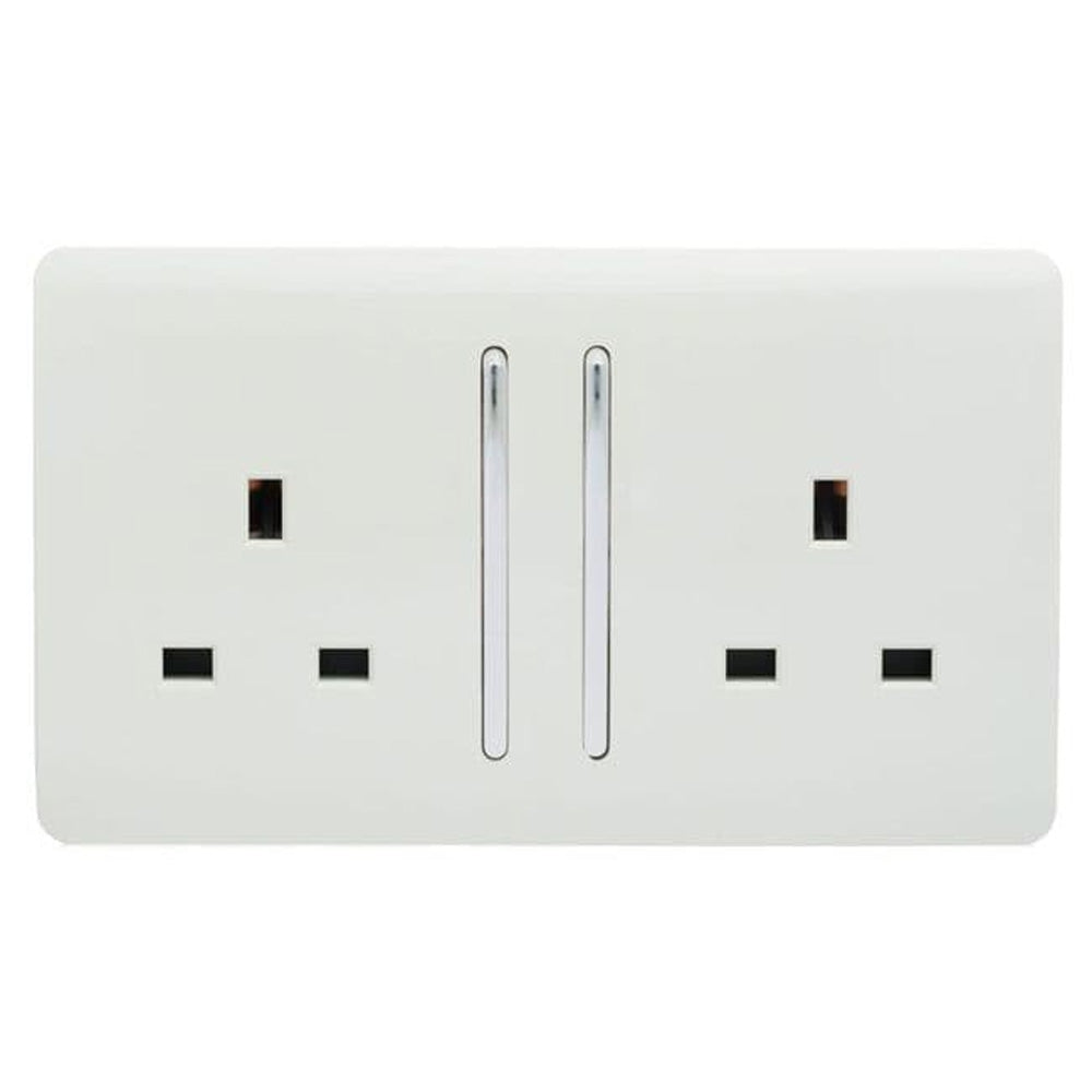 Trendi Double Switched Scoket 2 Gang 13 amp - White | 9100-12