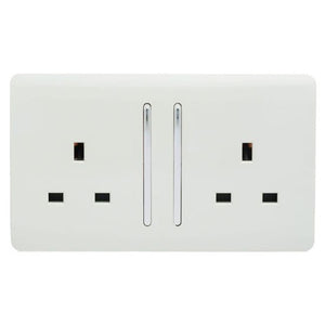 Trendi Double Switched Scoket 2 Gang 13 amp - White | 9100-12