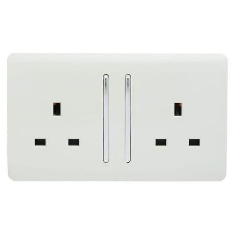 Trendi Double Switched Scoket 2 Gang 13 amp - White | 9100-12