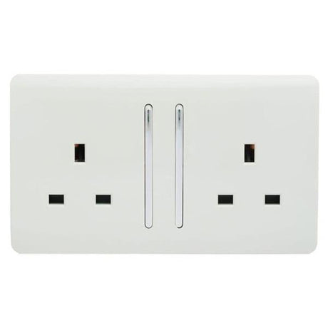 Trendi Double Switched Scoket 2 Gang 13 amp - White | 9100-12