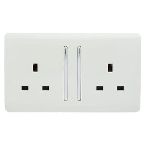 Trendi Double Switched Scoket 2 Gang 13 amp - White | 9100-12